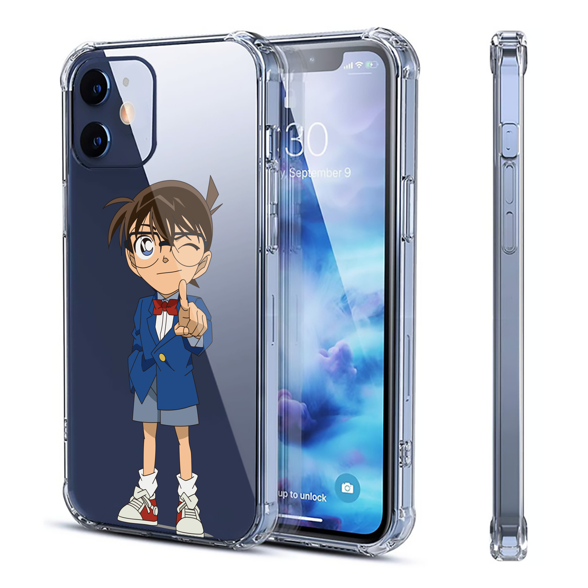 （画像用） 名探偵コナン 江戸川 コナン Detective Conan Conan Edogawa 【iPhone 12シリーズ対応】透明スマホケース（クリアソフトケース）